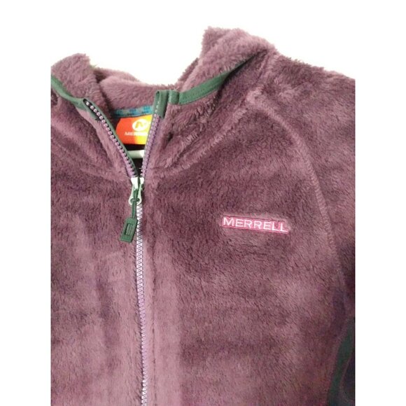 Merrell Jacket Women's M Mauve Fleece Poly Hooded Long Sleeve Full Zip - Picture 2 of 7